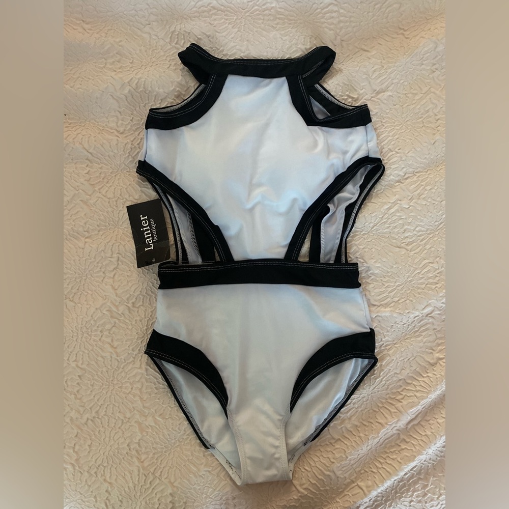Women's Black and White One Piece Swimsuit